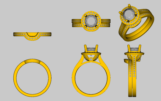 Reserved for Kendra  Diamond Engagement Semi Mount Ring Bridal Set 14K White Gold Round