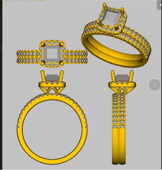 Reserved for Kendra Diamond Semi Mount Ring 14K White Gold  Princess