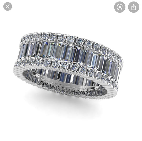 Reserved for Kim- Moissanite Eternity Ring 14K White gold