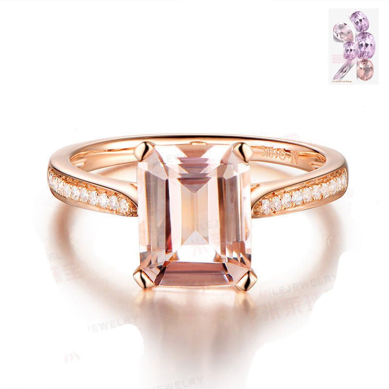 Reserved for kirkwgretc Matching band for Emerald Cut Morganite Engagement Ring - Lord of Gem Rings