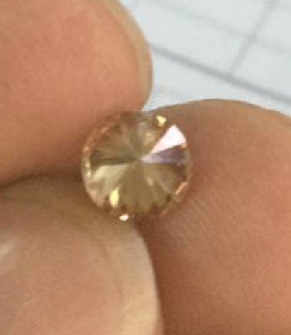 Reserved for Kmel Round champagne Moissanite Ring 14K Rose Gold Bezel - Lord of Gem Rings
