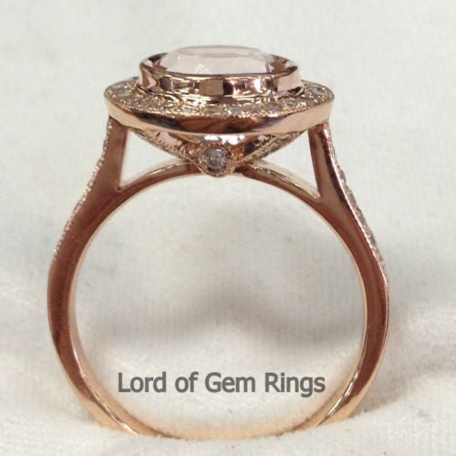 Reserved for Kmel Round champagne Moissanite Ring 14K Rose Gold Bezel - Lord of Gem Rings