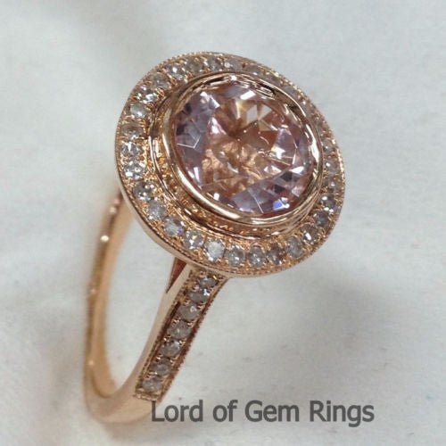 Reserved for Kmel Round champagne Moissanite Ring 14K Rose Gold Bezel - Lord of Gem Rings