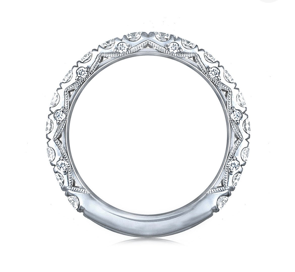 Reserved for KND - Diamond Matching Wedding Band Milgrains Platinum - Lord of Gem Rings