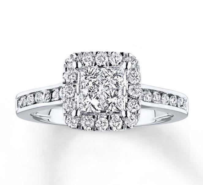 Reserved for KND Diamond Semi Mount Ring 14K White Gold Princess - Lord of Gem Rings
