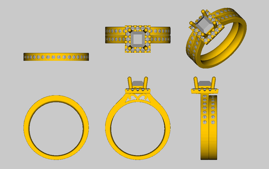 Reserved for KND Diamond Semi Mount Ring 14K White Gold  Princess