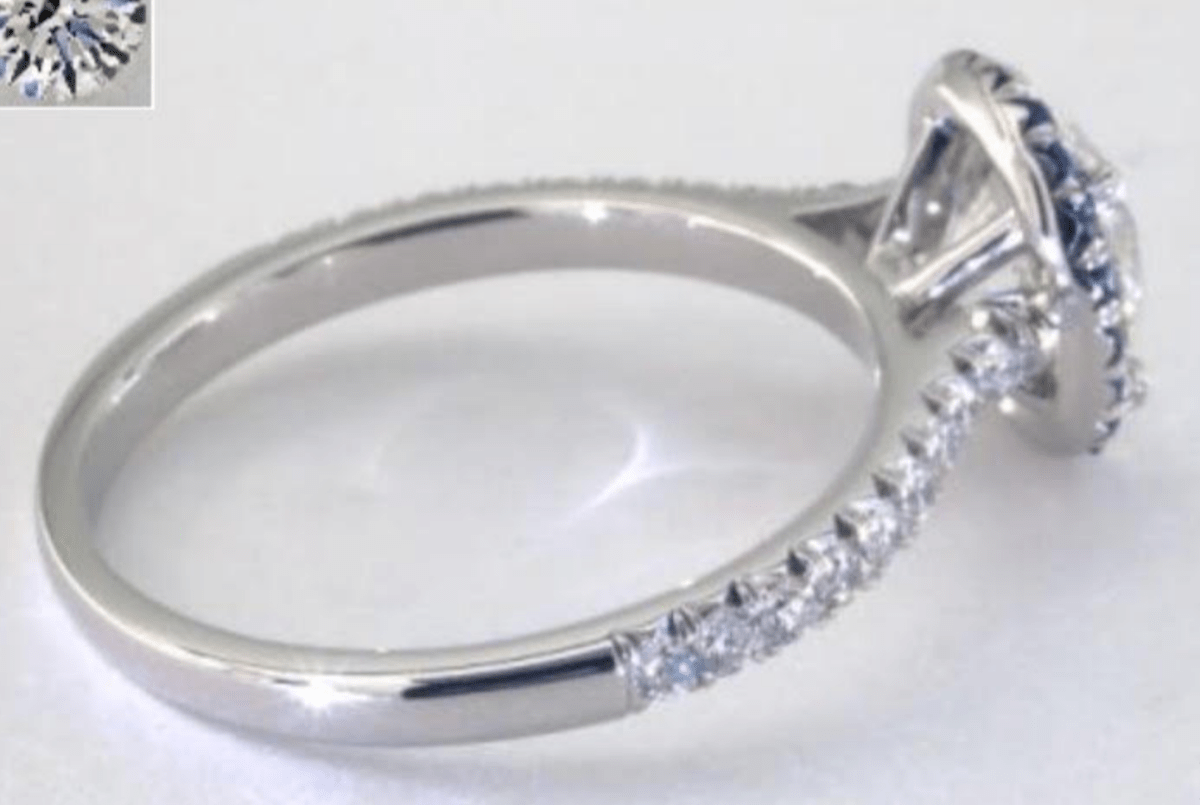 Reserved for KND Diamond/sapphire Semi Mount Ring Set 14K White Gold Round - Lord of Gem Rings