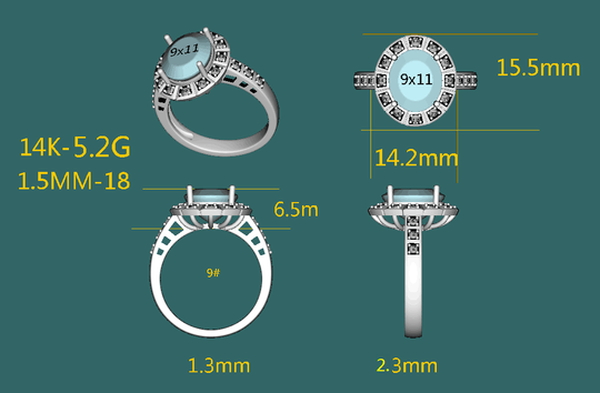 Reserved for KND: London Blue Topaz Engagement Ring 14K White Gold