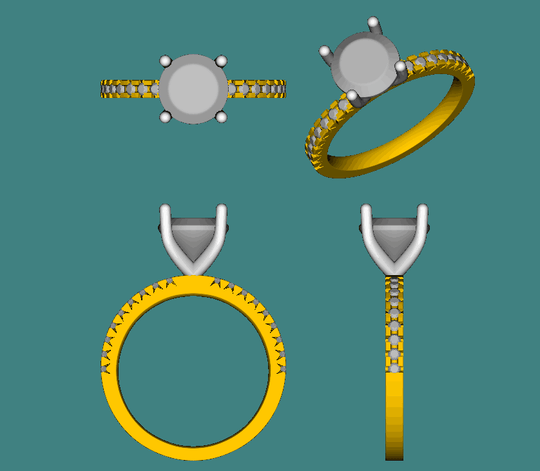 Reserved for KND: Matching Wedding Band for Semi Mount Engagement Ring 14K