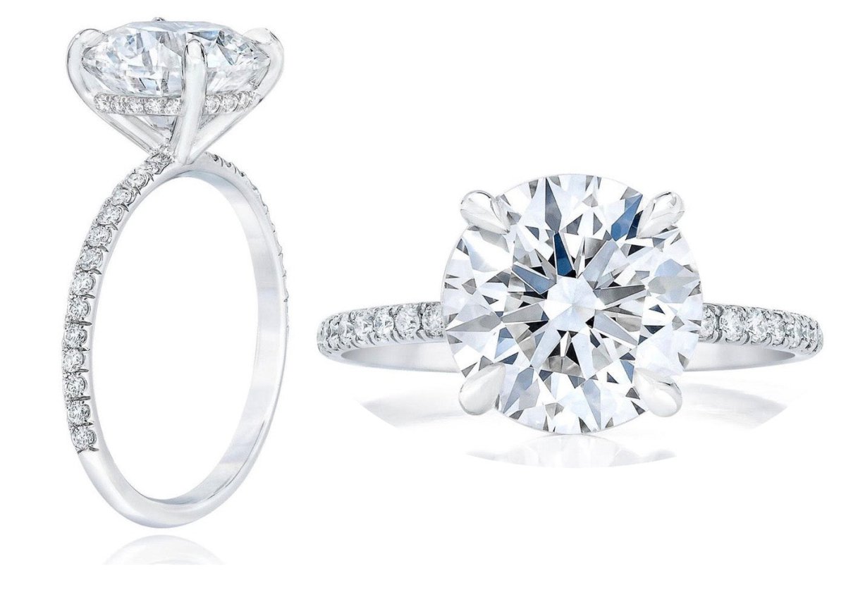 Reserved for KND Pave Diamond Semi Mount Wedding Ring Set 14K White Gold Cushion - Lord of Gem Rings