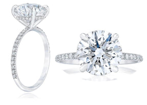 Reserved for KND Pave Diamond Semi Mount Wedding Ring Set 14K White Gold Cushion - Lord of Gem Rings