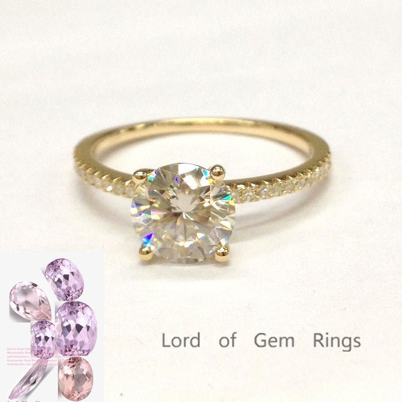 Reserved for KND Pave Diamond Semi Mount Wedding Ring Set 14K White Gold Cushion - Lord of Gem Rings