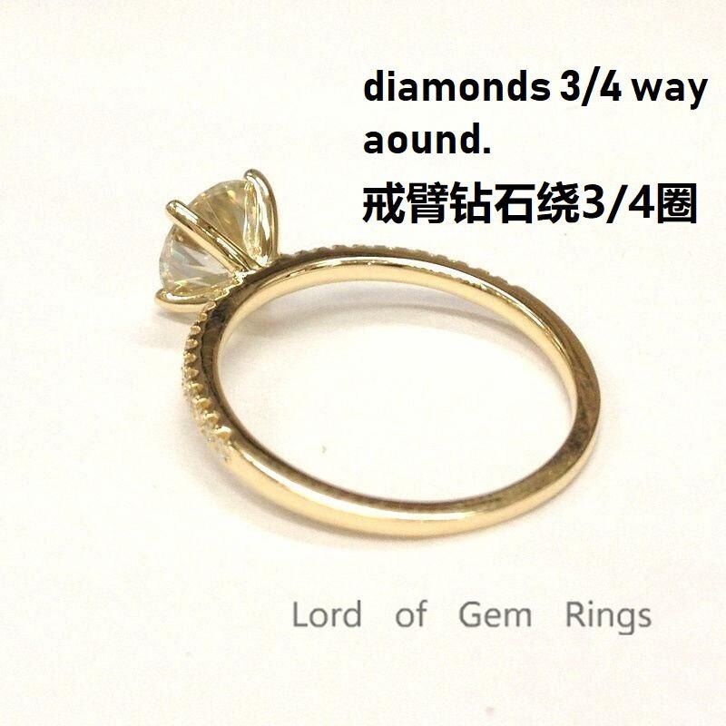 Reserved for KND Pave Diamond Semi Mount Wedding Ring Set 14K White Gold Cushion - Lord of Gem Rings