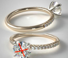 Reserved for KND: Semi Mount Engagement Ring 14K Two Tone Round 7mm - Lord of Gem Rings