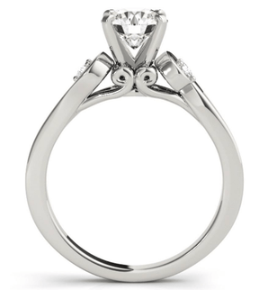 Reserved for KND Semi Mount Ring Bridal Contour Band Set 14K White Gold Round - Lord of Gem Rings