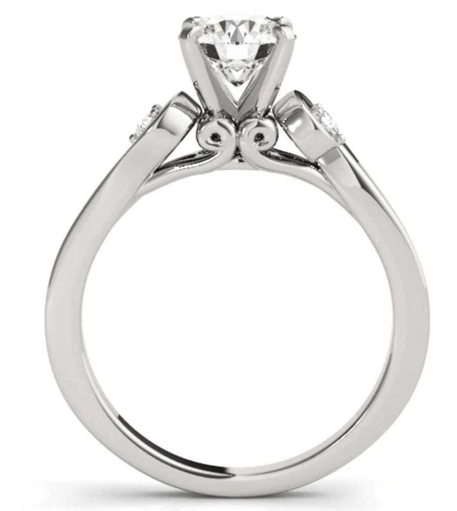 Reserved for KND Semi Mount Ring Bridal Contour Band Set 14K White Gold Round - Lord of Gem Rings