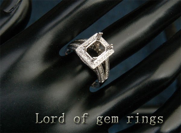 Reserved for ksmiley7778,6x8mm Emerald Cut White Morganite Engagement Ring - Lord of Gem Rings