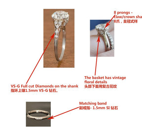 Reserved for Kyla- Forever One Colorless Moissanite Ring VS Diamonds, 14k White Gold, 9mm Round - Lord of Gem Rings
