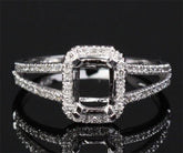 Reserved for lamulciber,Custom Made Semi Mount for Emerald cut stone - Lord of Gem Rings