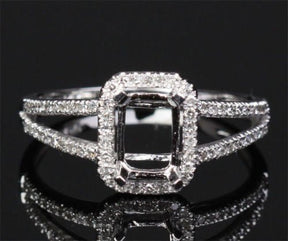 Reserved for lamulciber,Custom Made Semi Mount for Emerald cut stone - Lord of Gem Rings