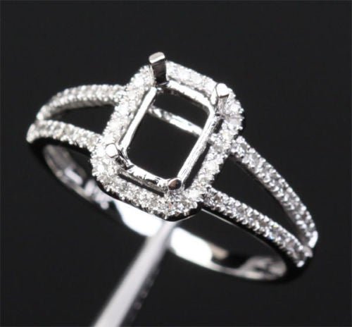 Reserved for lamulciber,Custom Made Semi Mount for Emerald cut stone - Lord of Gem Rings