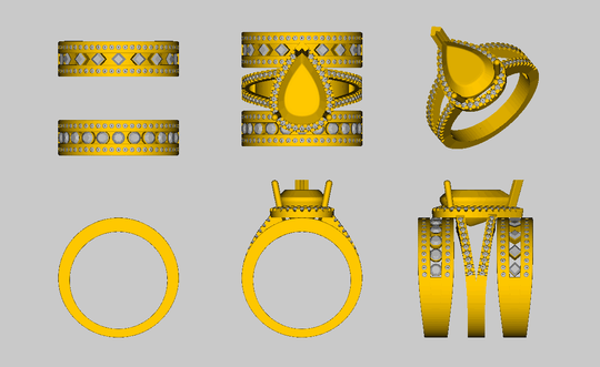 Reserved for Laura Pear Morganite Engagement Ring Diamond Matching Band 14K Rose Gold