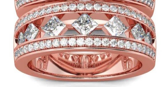 Reserved for Laura Pear Morganite Engagement Ring Diamond Matching Band 14K Rose Gold - Lord of Gem Rings