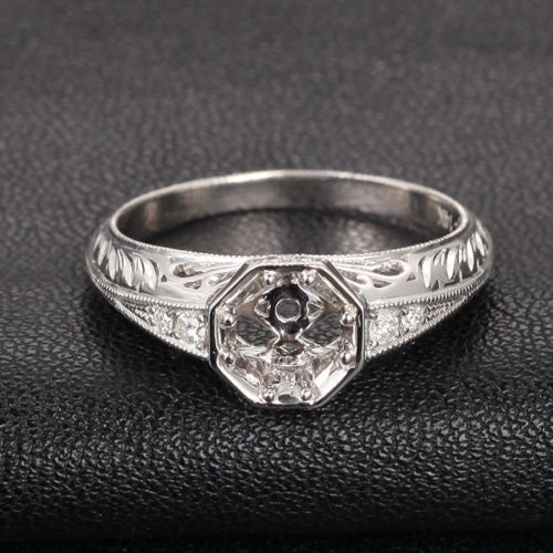 Reserved for LeeMelvin Cusotm Semi Mount ring for Cushion Diamond - Lord of Gem Rings