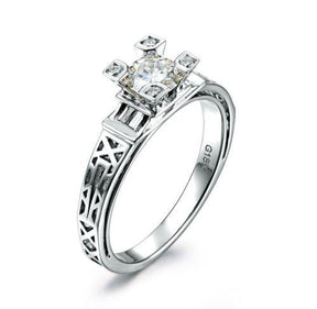 Reserved for license2diva Custom 18K White Gold Semi Mount Ring for 9mm Moissanite - Lord of Gem Rings