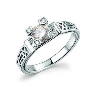 Reserved for license2diva Custom 18K White Gold Semi Mount Ring for 9mm Moissanite - Lord of Gem Rings