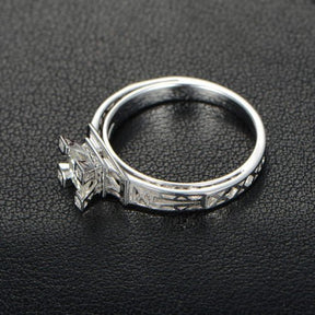 Reserved for license2diva Custom 18K White Gold Semi Mount Ring for 9mm Moissanite - Lord of Gem Rings