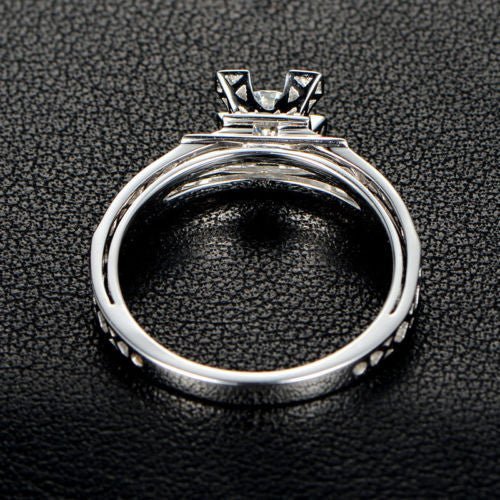 Reserved for license2diva Custom 18K White Gold Semi Mount Ring for 9mm Moissanite - Lord of Gem Rings
