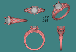 Reserved for Lisa - Custom Vintage Style Diamond Engagement Ring 14K Rose Gold - Lord of Gem Rings