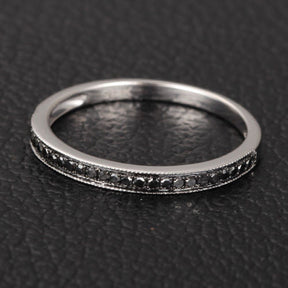 Reserved for luciangyal82 Pave Black Diamond Wedding Band Full Eternity14K White Gold - Lord of Gem Rings