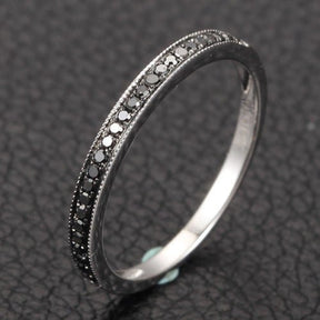 Reserved for luciangyal82 Pave Black Diamond Wedding Band Full Eternity14K White Gold - Lord of Gem Rings