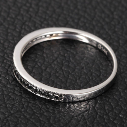 Reserved for luciangyal82 Pave Black Diamond Wedding Band Full Eternity14K White Gold - Lord of Gem Rings
