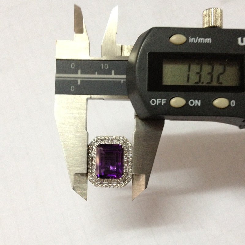 Reserved for Luigi 2nd payment, Custom Emerald Cut Amethyst Engagement Ring 14k White Gold - Lord of Gem Rings