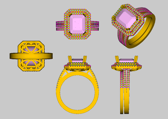 Reserved for Luigi 2nd payment, Custom  Emerald Cut Amethyst Engagement Ring 14k White Gold