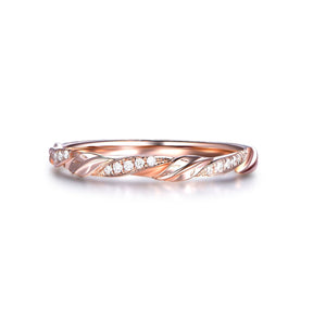 Reserved for Luke: Matching Band for 7mm Round Morganite Engagement Ring Pave VS Diamond Wedding 18K Rose Gold - Lord of Gem Rings