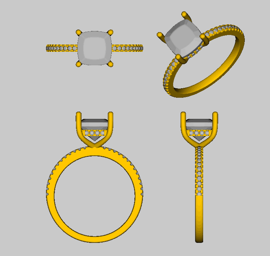 Reserved for Madi 3rd payment, 7mm Cushion  FB Moissanite Engagement Ring 14K Rose Gold