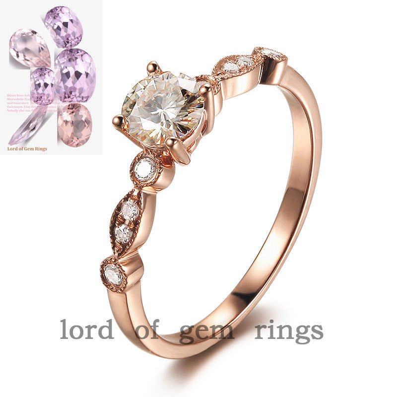 Reserved for mamakatx3 refurbish for Round Moissanite Engagement Ring - Lord of Gem Rings