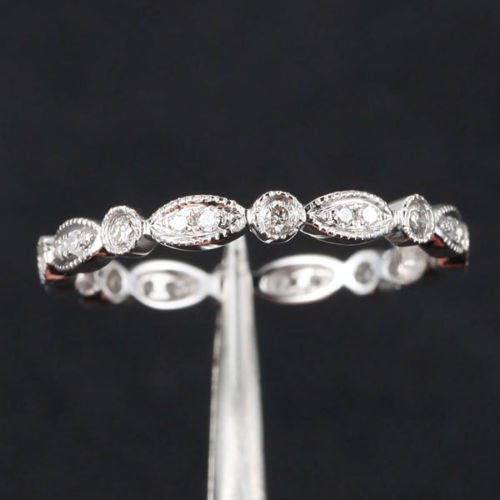 Reserved for Mandy Pave Diamond Wedding Band Eternity Ring 14K White Gold