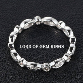 Reserved for Mandy Pave Diamond Wedding Band Eternity Ring 14K White Gold - Lord of Gem Rings
