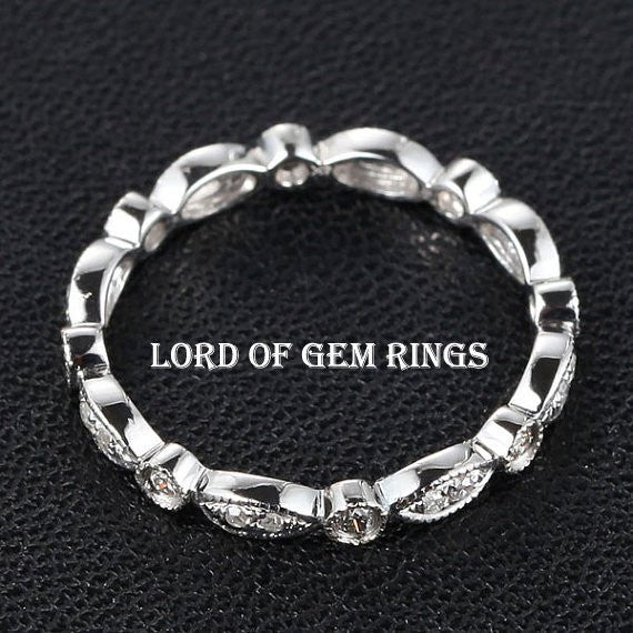 Reserved for Mandy Pave Diamond Wedding Band Eternity Ring 14K White Gold - Lord of Gem Rings