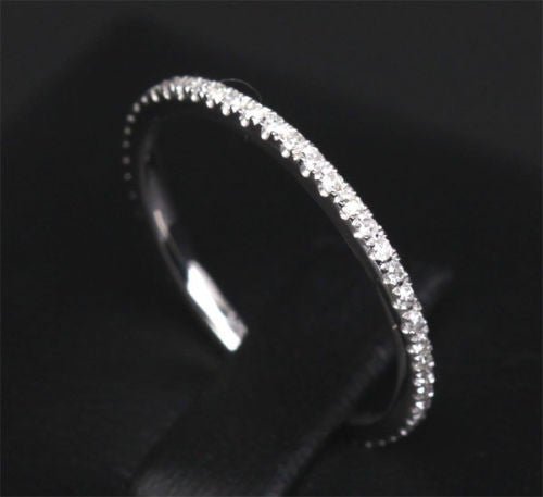 Reserved for maria5453 Pave Diamond Wedding Band Eternity Anniversary Ring 18k White Gold
