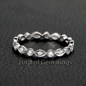 Reserved for marmar-42tcvd, 1.5mm Moissanite Wedding Band Half Eternity - Lord of Gem Rings