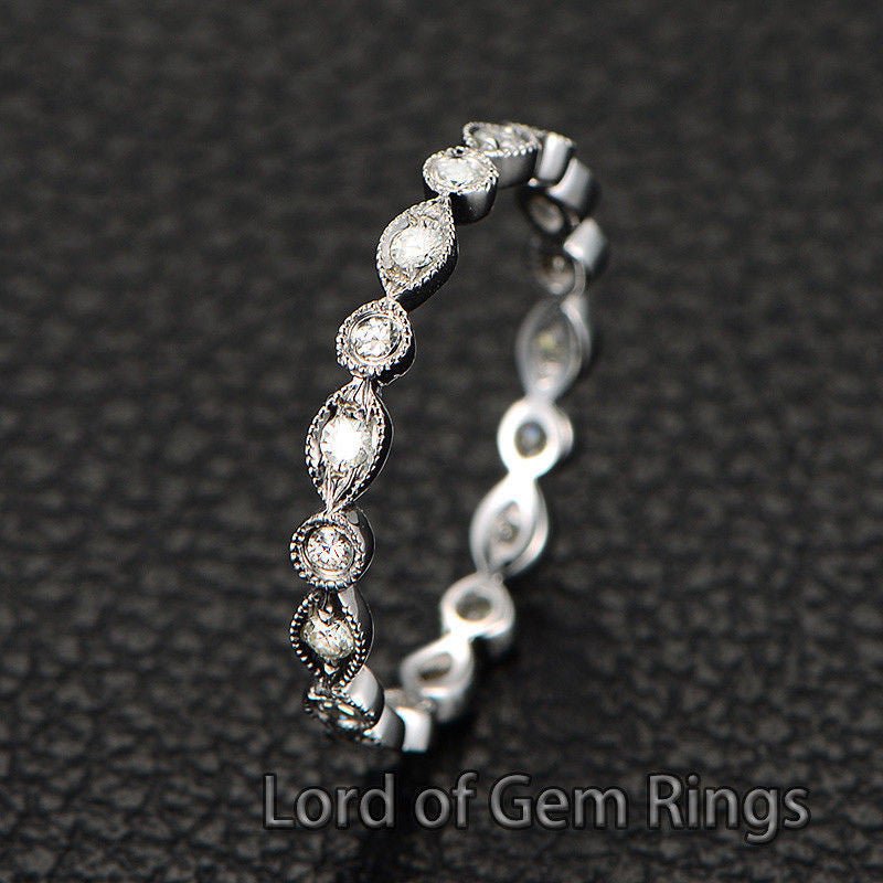 Reserved for marmar-42tcvd, 1.5mm Moissanite Wedding Band Half Eternity - Lord of Gem Rings