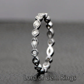Reserved for marmar-42tcvd, 1.5mm Moissanite Wedding Band Half Eternity - Lord of Gem Rings