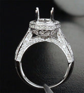 Reserved for Maureen Pave Diamond Engagement Semi Mount Ring 14K White Gold for Round - Lord of Gem Rings
