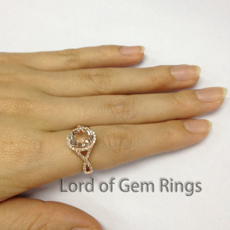 Reserved for mei - mona - lisa,Custom Oval Pink Morganite diamond Engagement Ring 8x10mm - Lord of Gem Rings